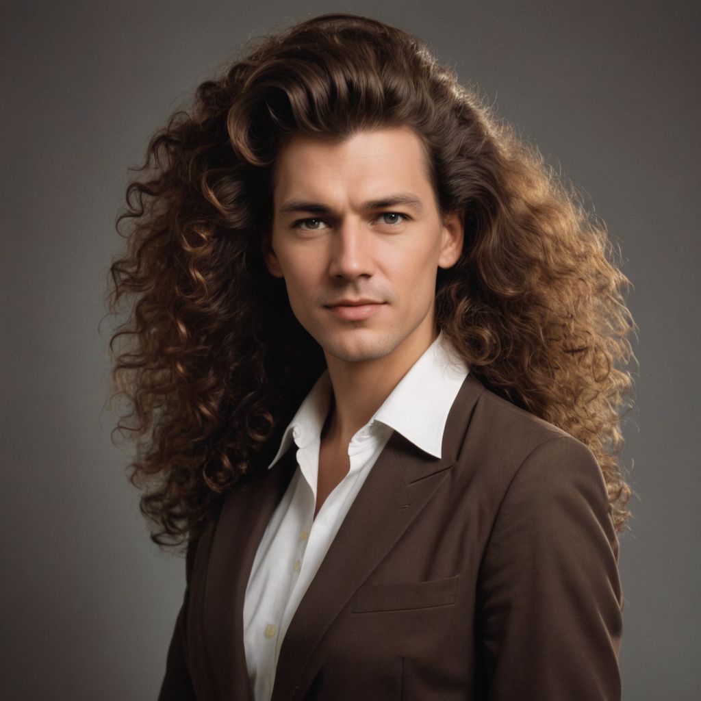 1980s Woman Big Hair Dark Brown Photo Style