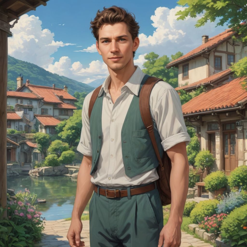 A Beautiful Girl in Ghibli Photo Style