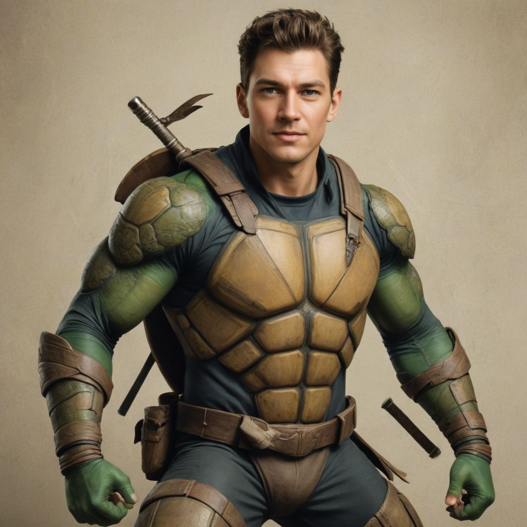 A Boy With the Ninja Turtle Photo Style