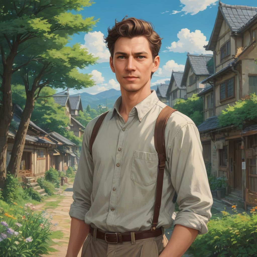 Anime Illustration Inspired by Ghibli Photo Style