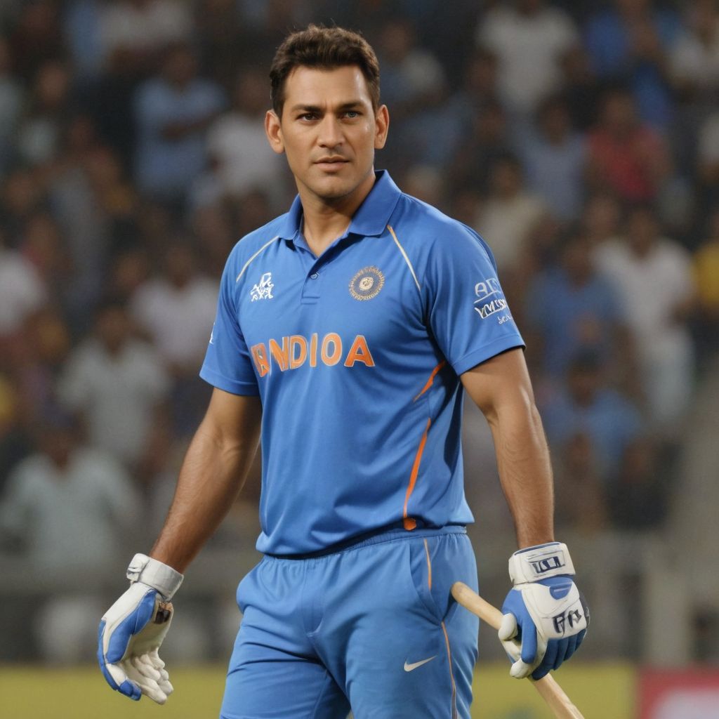 Apply This Image Beside Ms Dhoni Photo Style
