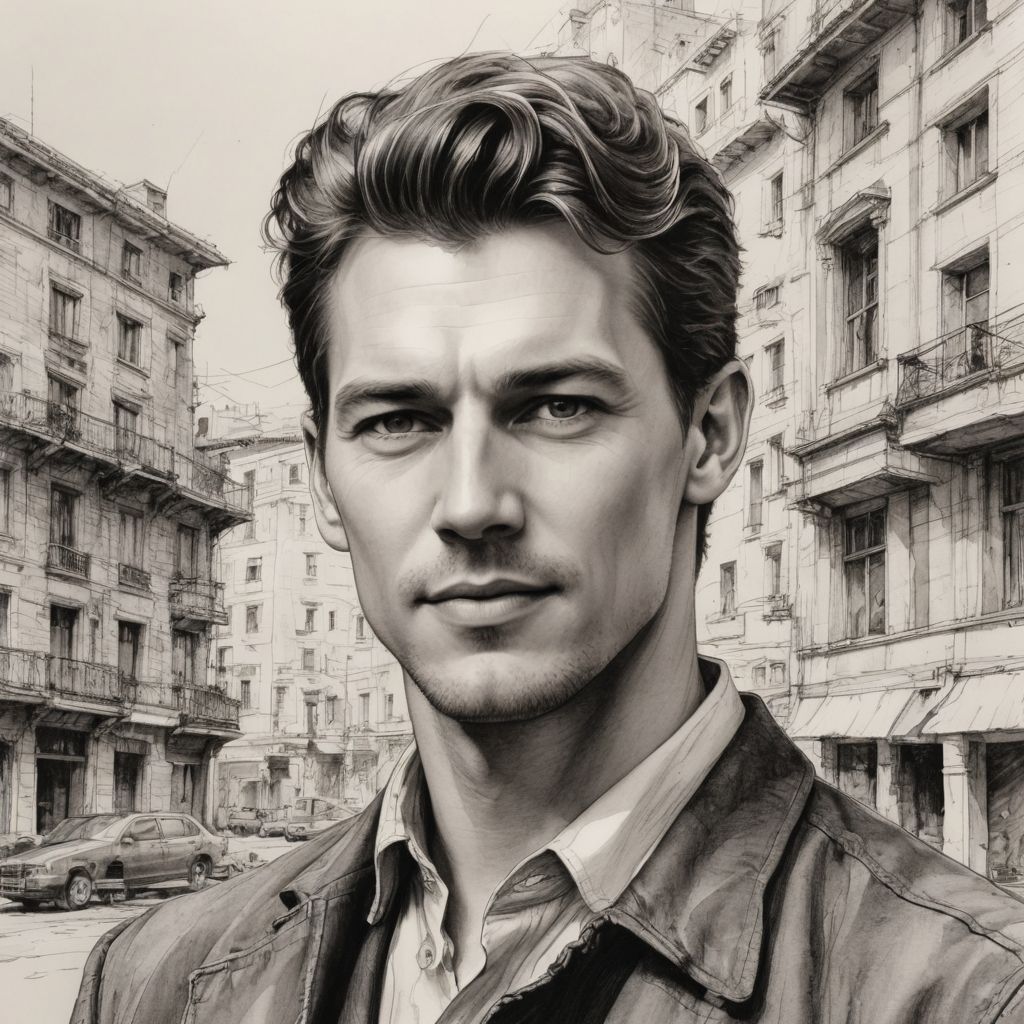 Architectural Pen and Ink Sketch Photo Style