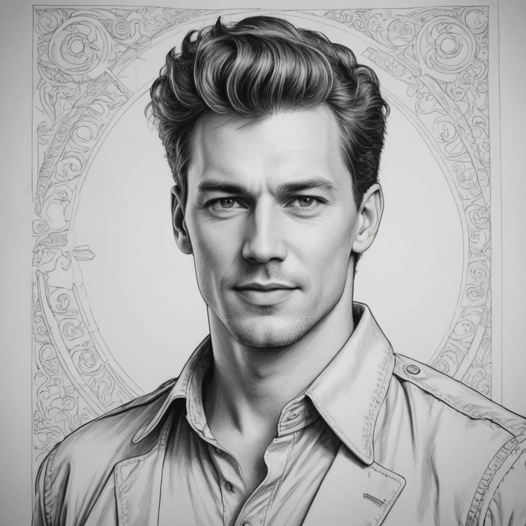 Coloring Book Page Outline Photo Style