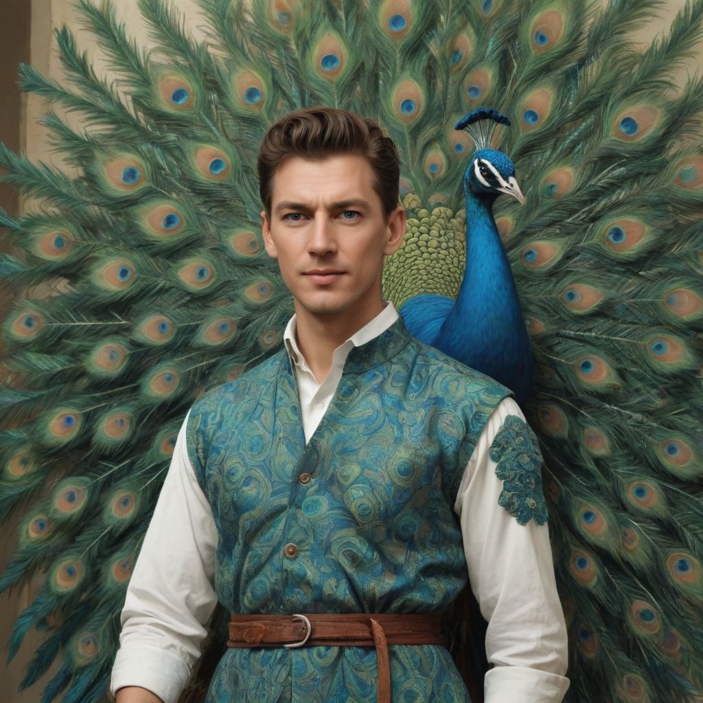 Create a Peacock Ghibli Art Photo Style