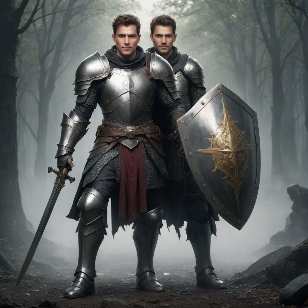 Fantasy Knight with a Sword and Shield Photo Style