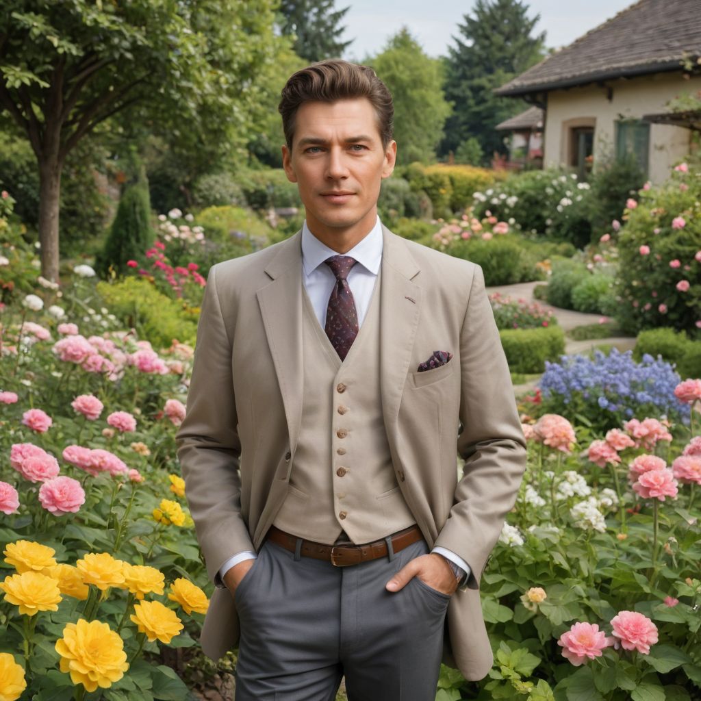 Flower Garden 50 Years of Age Ladylike Royalty Photo Style