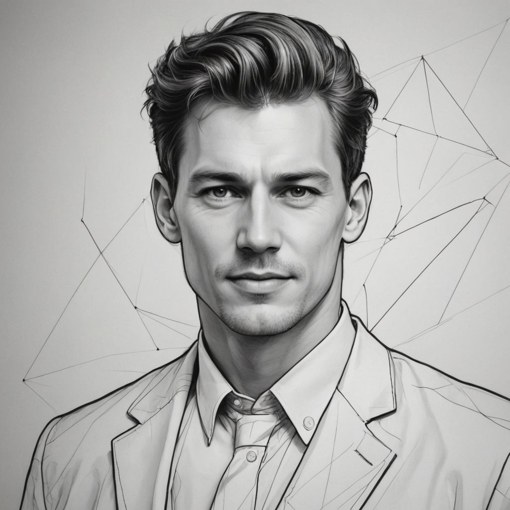 Geometric Line Art Photo Style