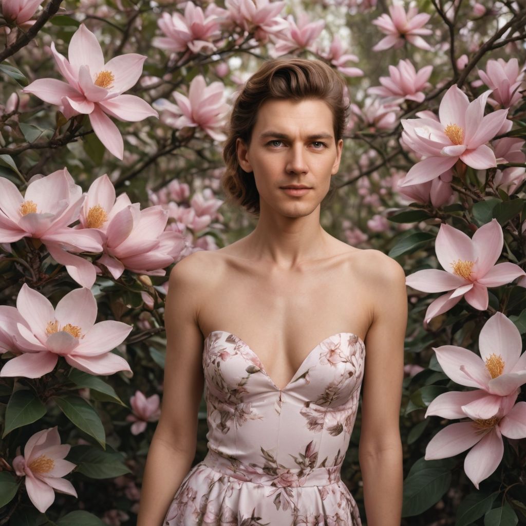 Girl Surrounded by Magnolias Photo Style