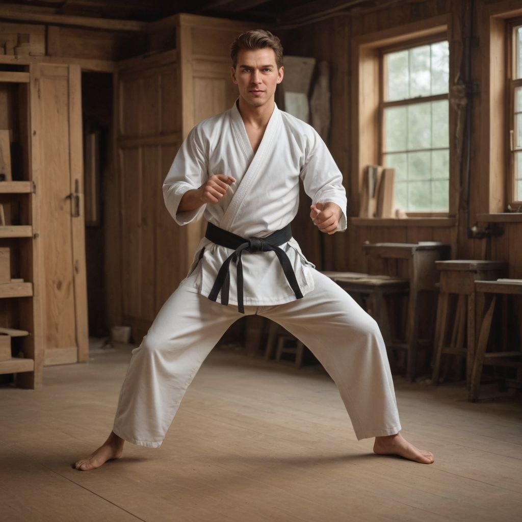 Karate in a Millwork Shop Photo Style