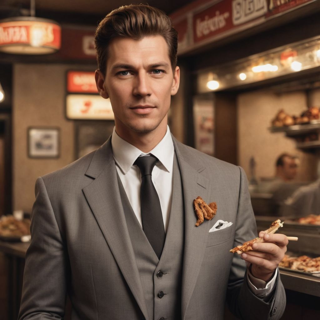 Kebab Man in Suit Photo Style