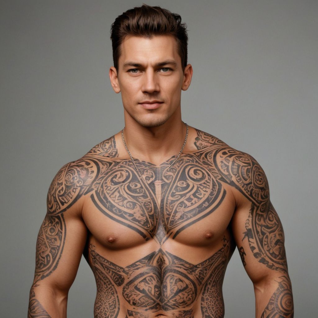 Like New Zealand Maori with Tattoos Photo Style