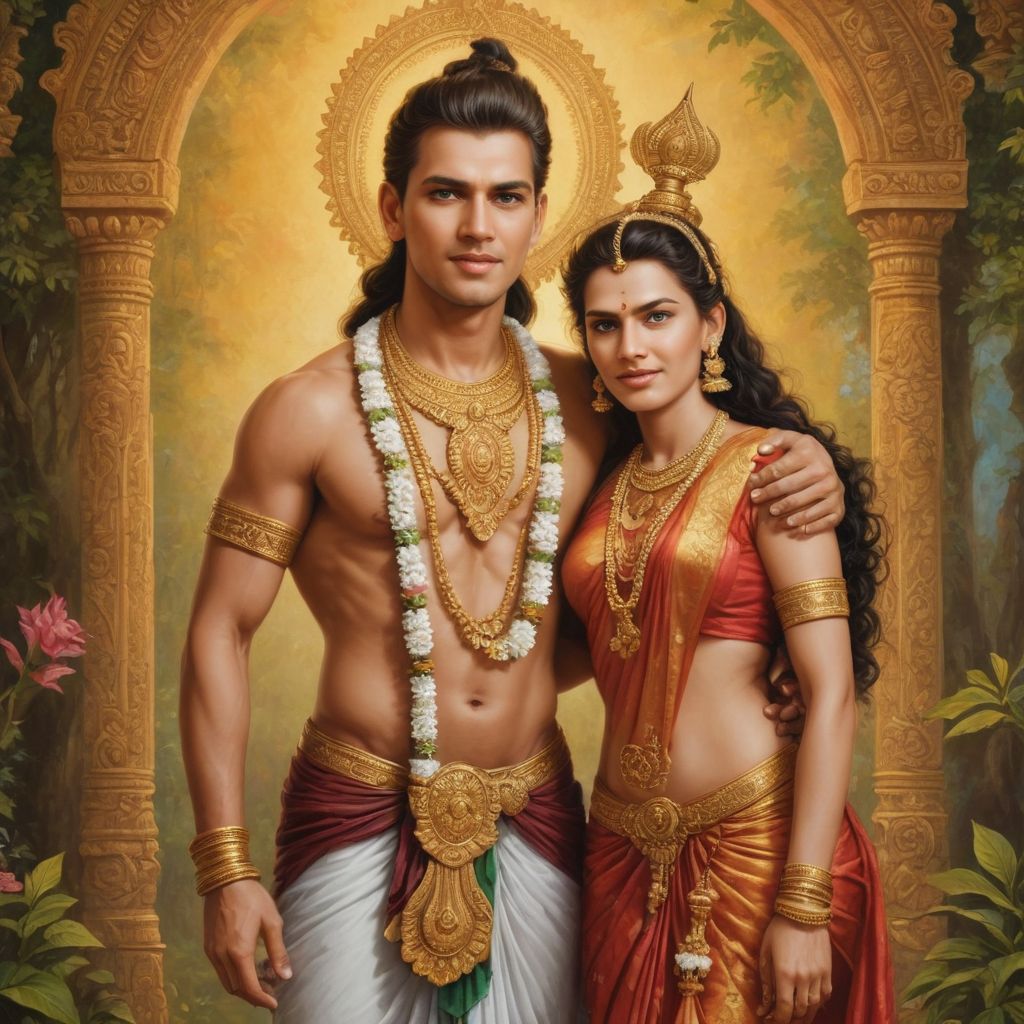 Lord Murugan with His Wife Valli Photo Style