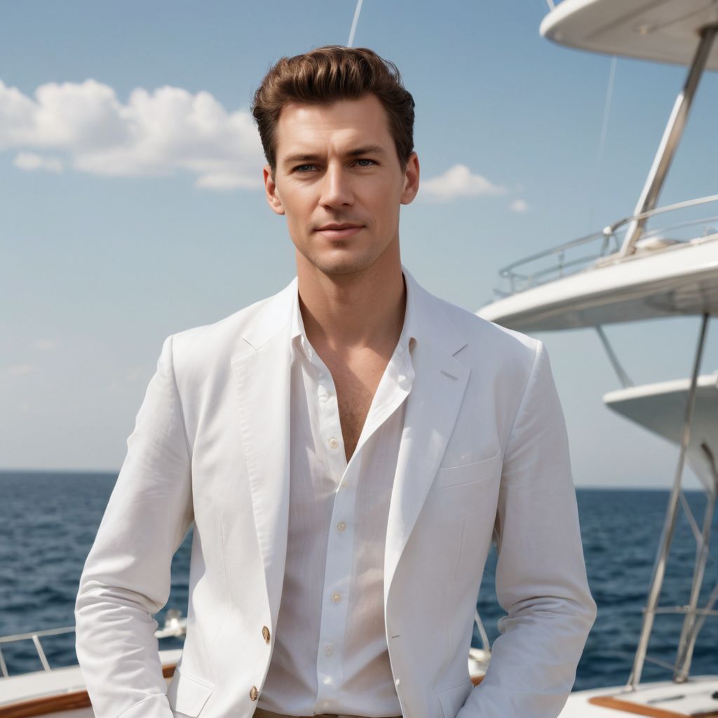 Me on Big White Shining Yacht Photo Style