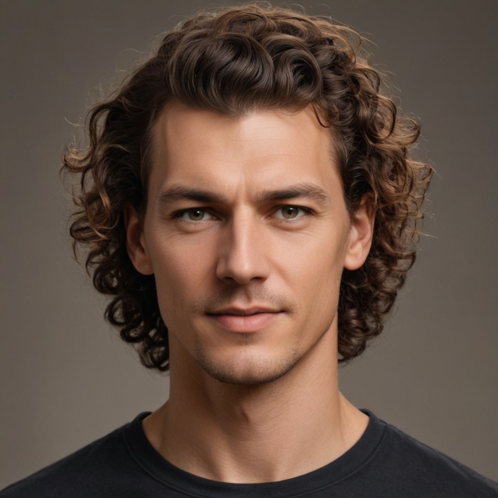 Mid Length Brunette Curly Bob Photo Style