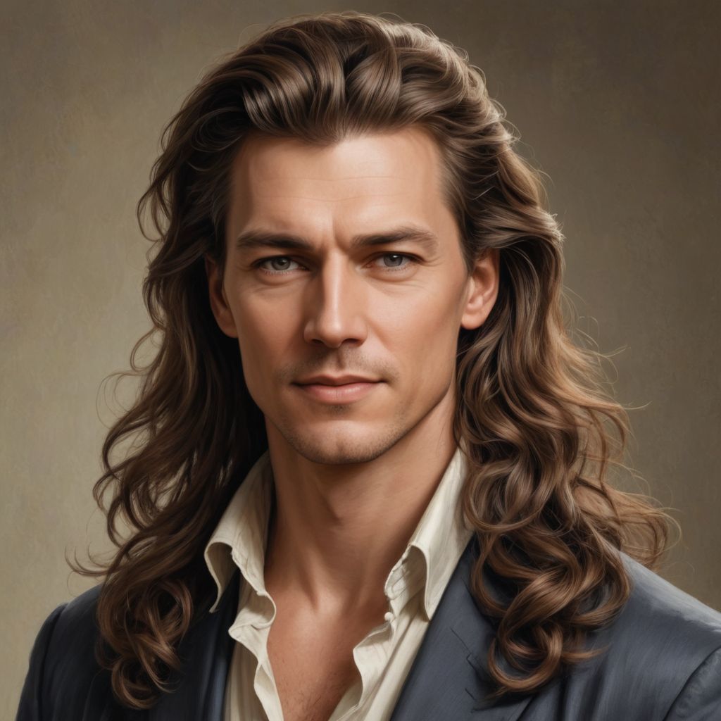Middle Age Ladylike Long Hair Photo Style