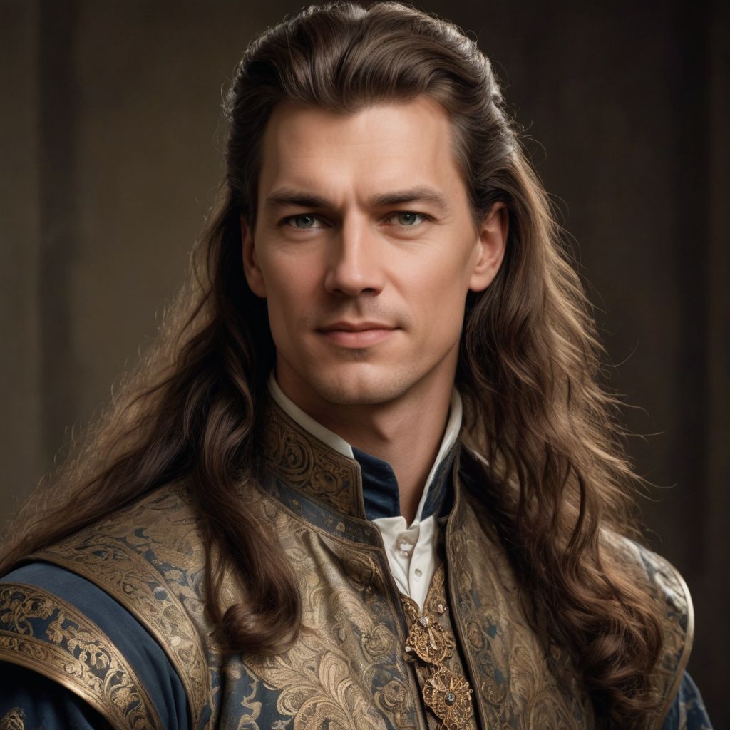 Middle Age Royal Elegance Long Hair Photo Style