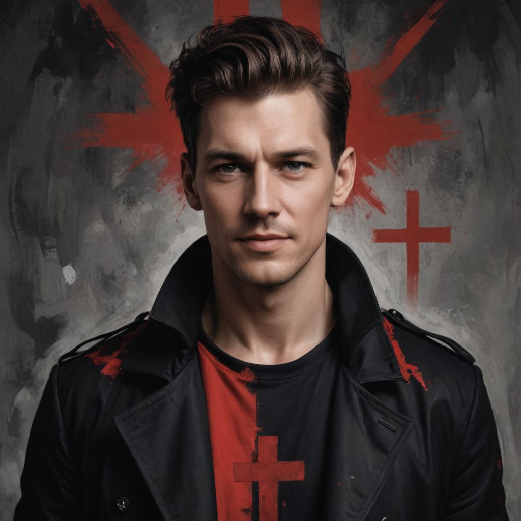 Red and Black Cross Photo Style