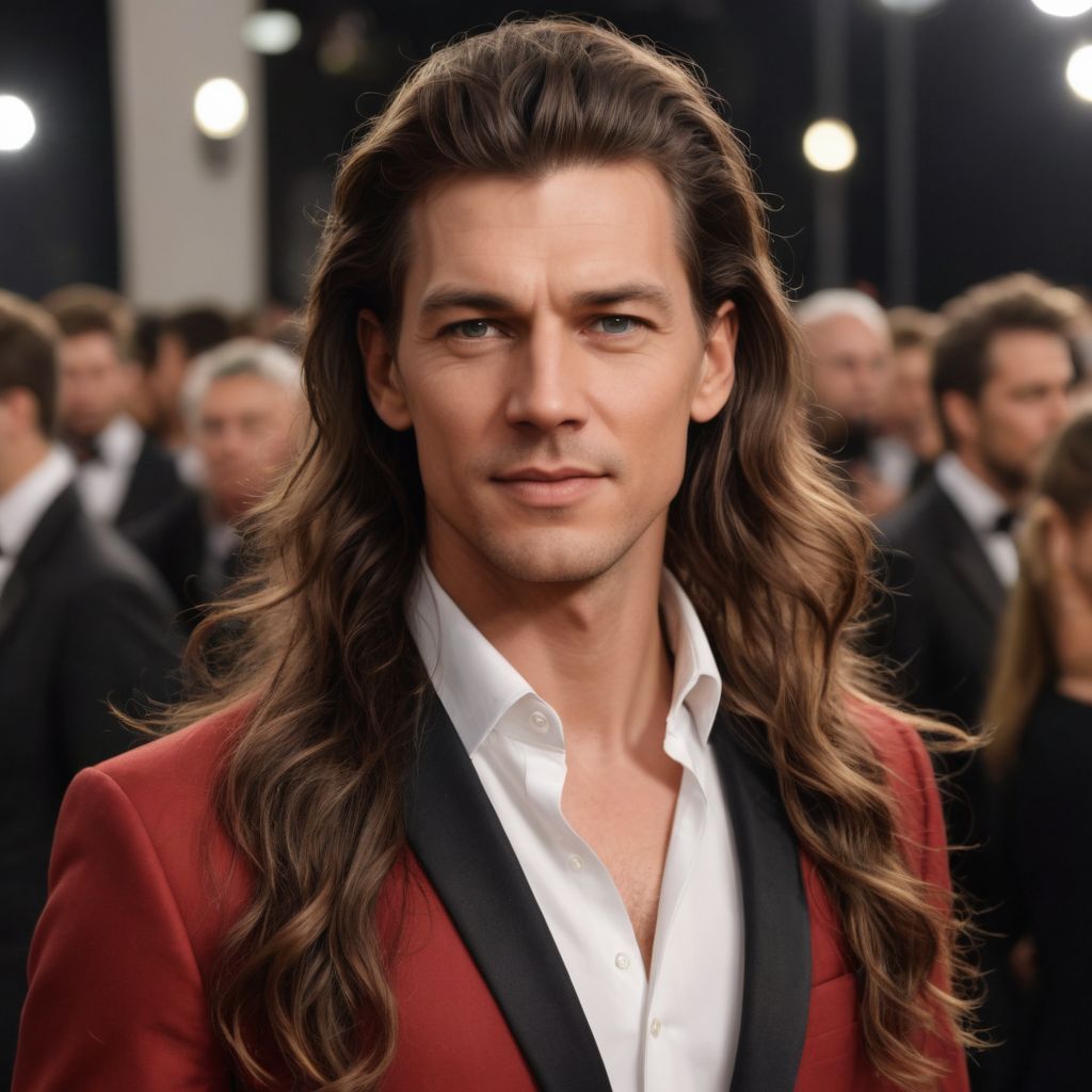 Red Carpet Long Hair Photo Style