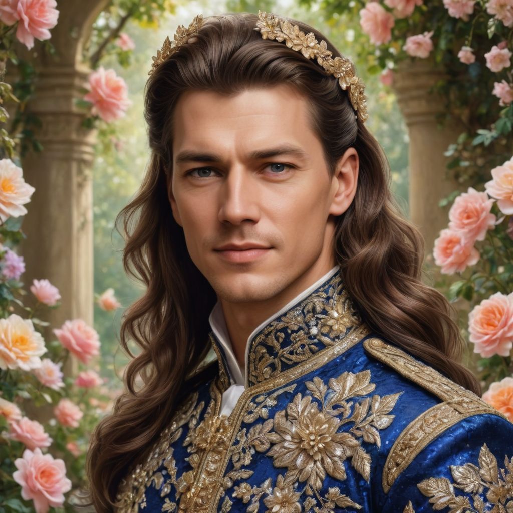 Royal Flower Garden Sequins Diamante Long Hair Photo Style