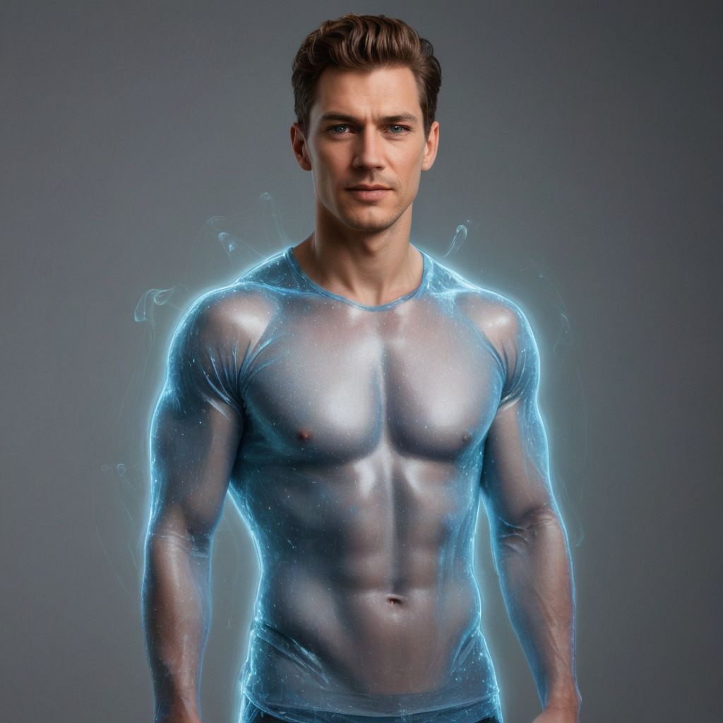 Semi-Transparent Hologram Overlay Photo Style