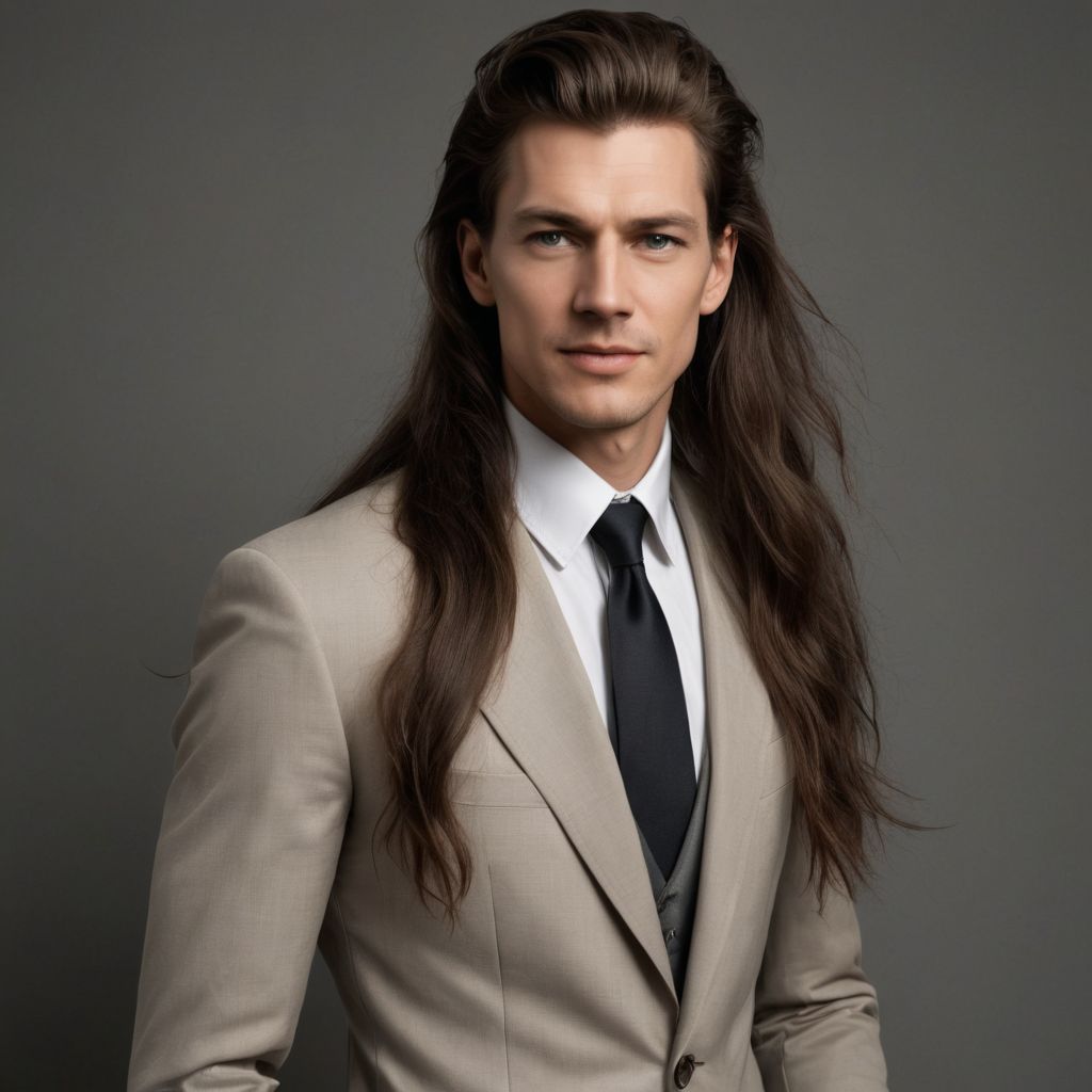 Very Very Very Very Long Hair Suit Photo Style