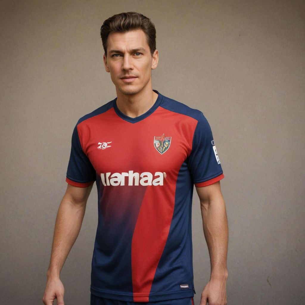 Wearing a Genoa FC Soccer Shirt Photo Style