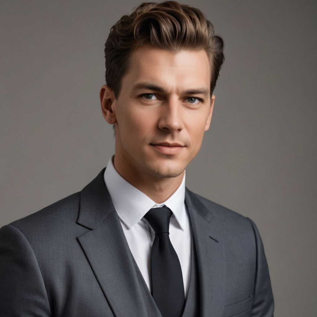 Wearing Suit with Braid and Beautiful Earrings Photo Style