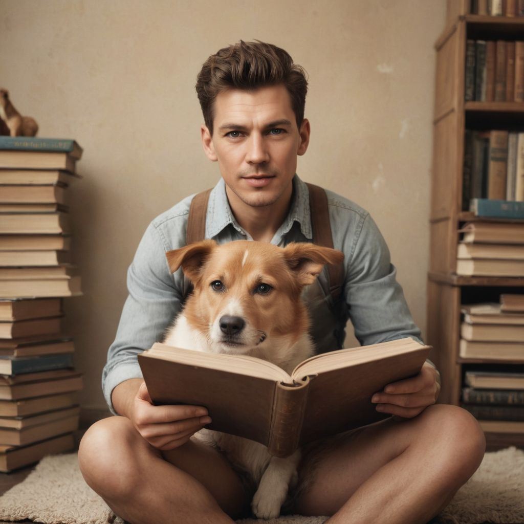 Baby, Dog, Book Photo Style