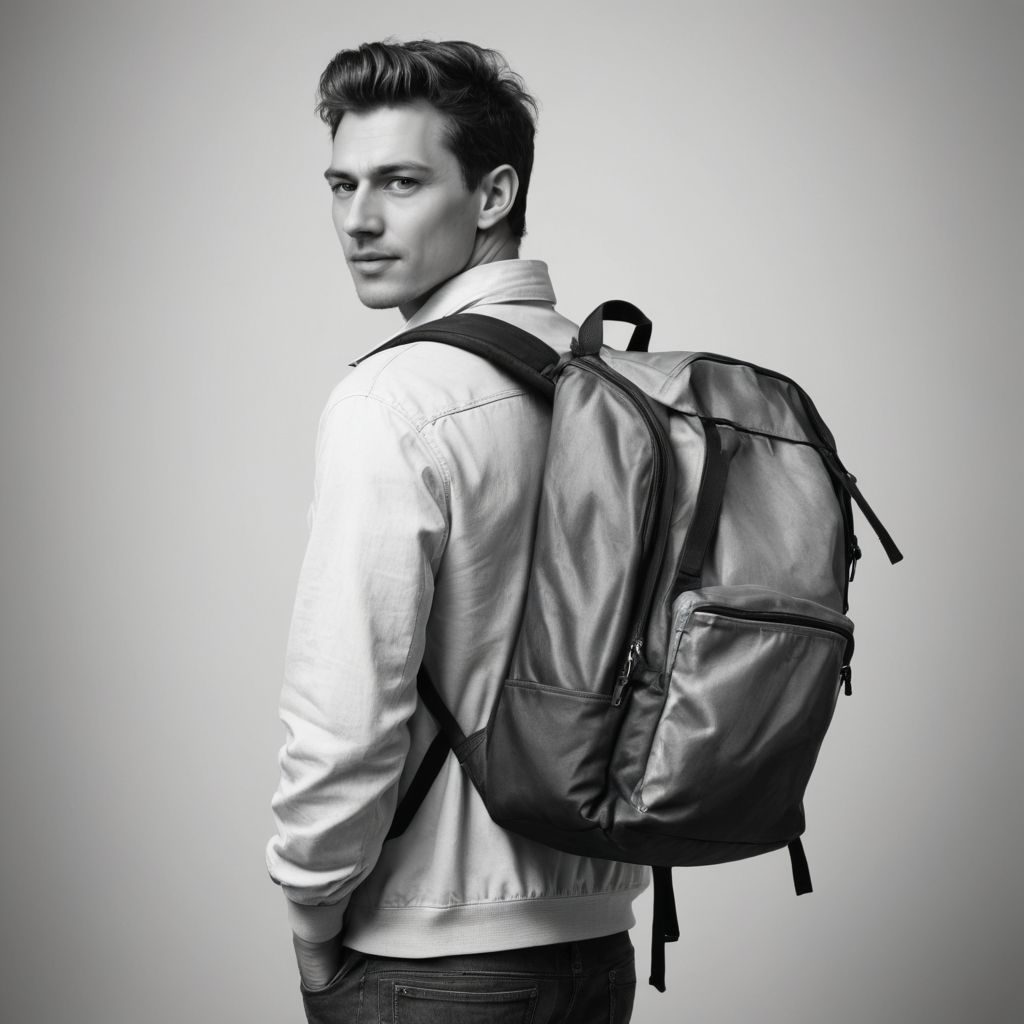 Black White Sketch Backpack Photo Style