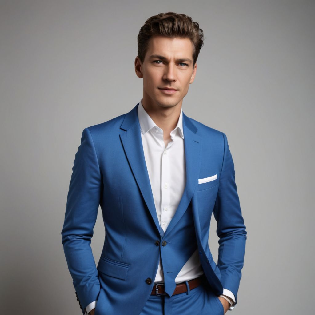 Blue Suit White Shirt Photo Style