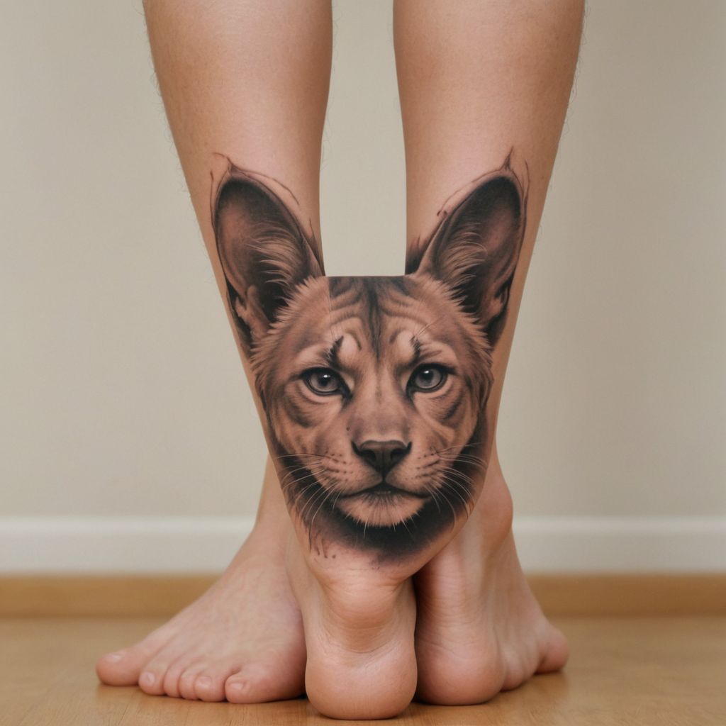 Close to Reality with Tattoos of Paws on Legs Photo Style