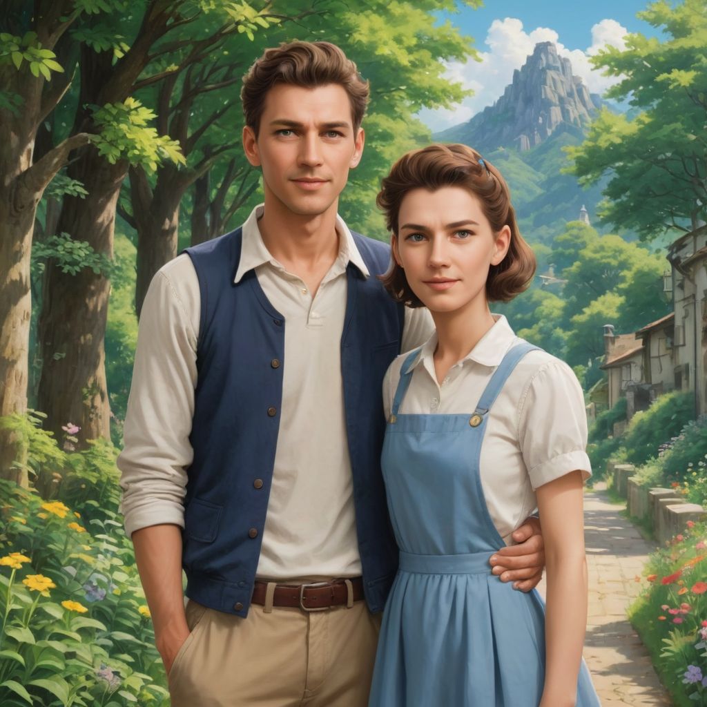 Ghibli and with a cute girl Photo Style