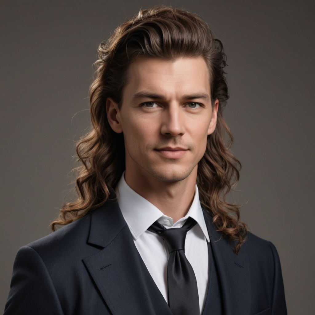 Long Hair Ruffle Suit Photo Style