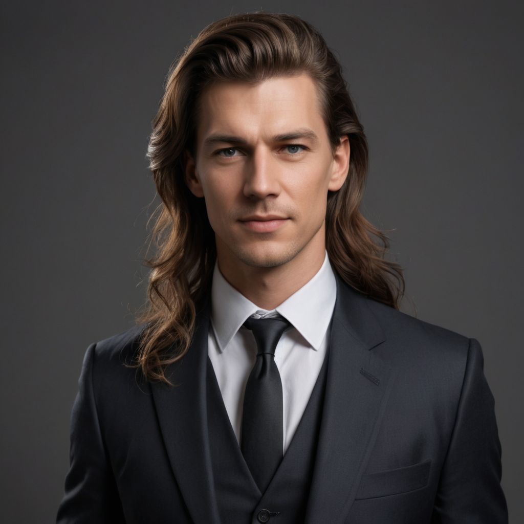 Long Hair Suit Photo Style