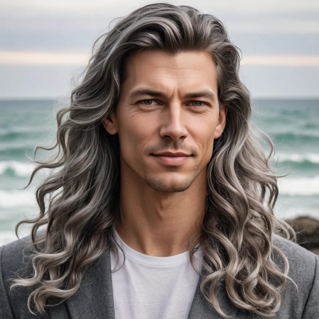 Long Wavy Gray Hair Photo Style
