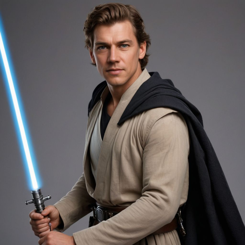 Luke Skywalker with a Lightsaber Photo Style