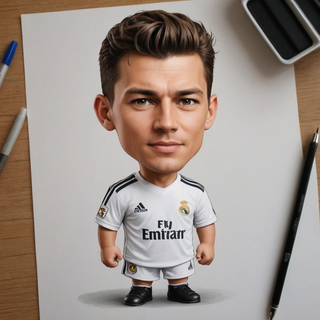 Make a Chibi of Ronaldo in Real Madrid Photo Style