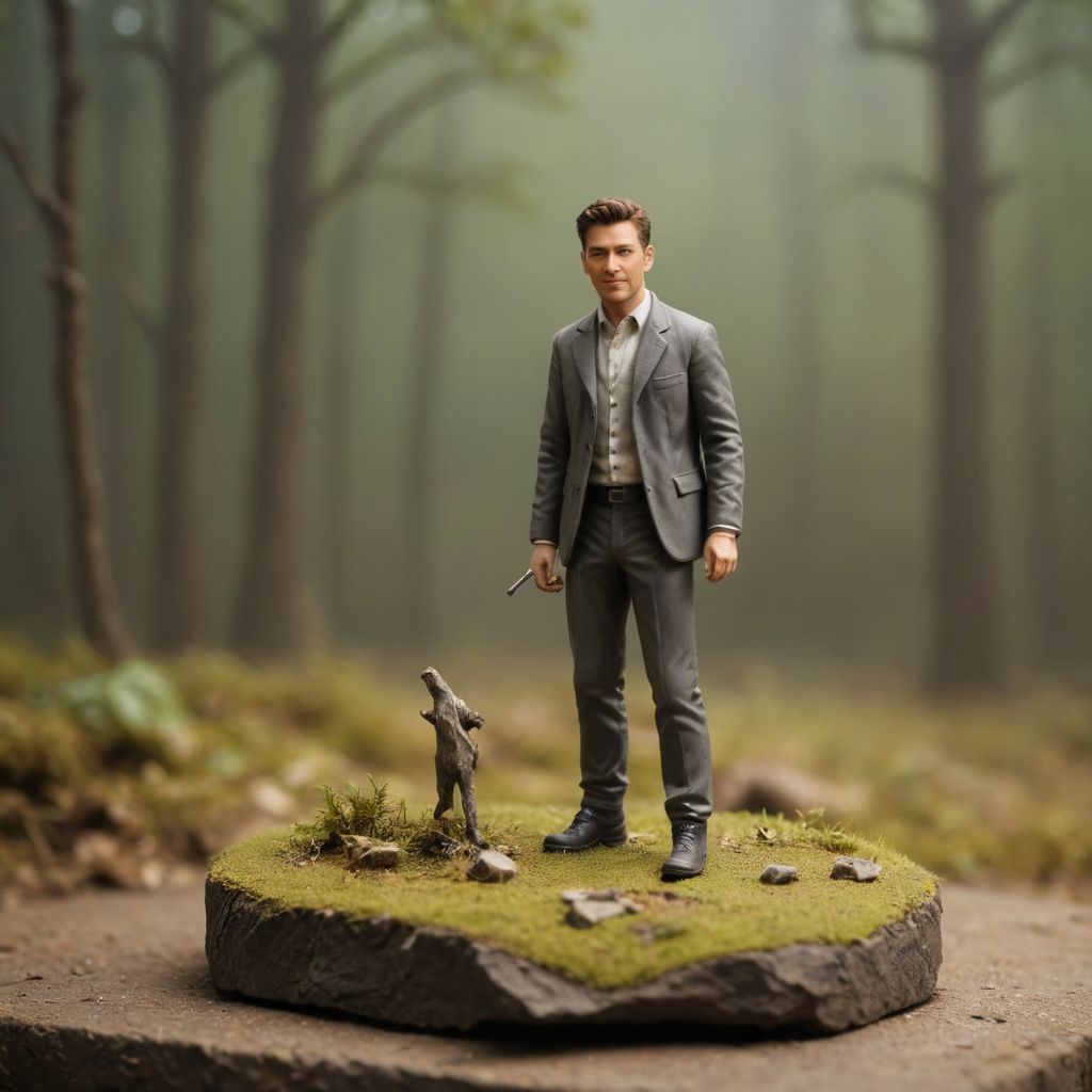Miniature Figure on Diorama Photo Style