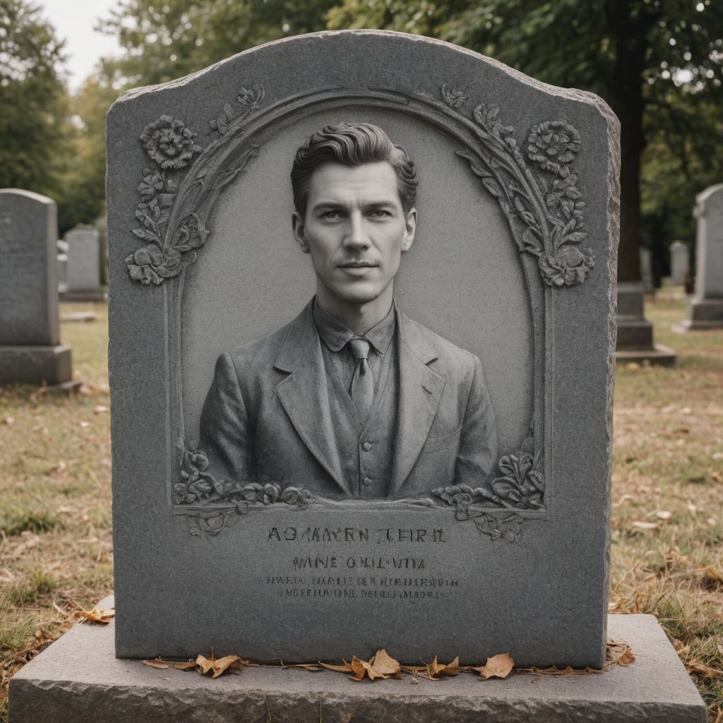 Photo on a Tombstone Photo Style