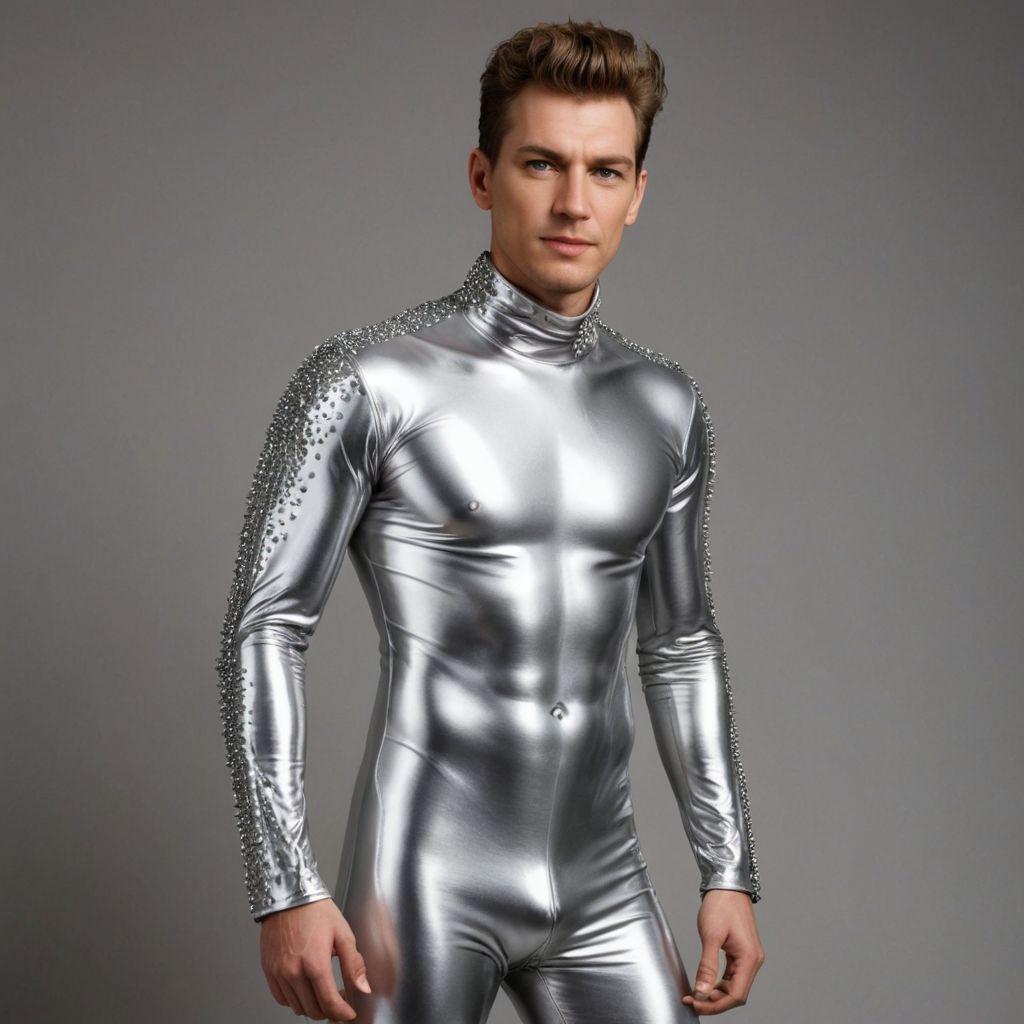 Punk Bling Silver Catsuit Photo Style