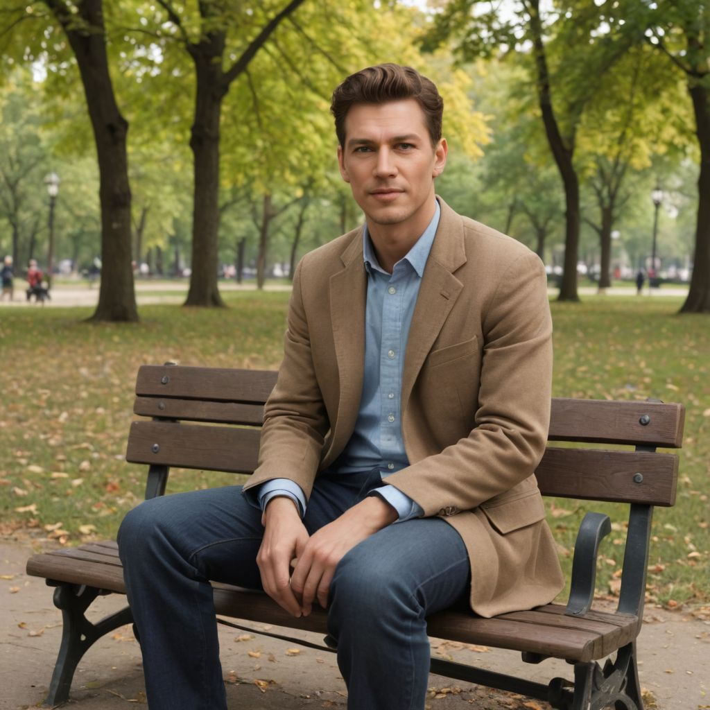 Sitting Down in a Park Photo Style