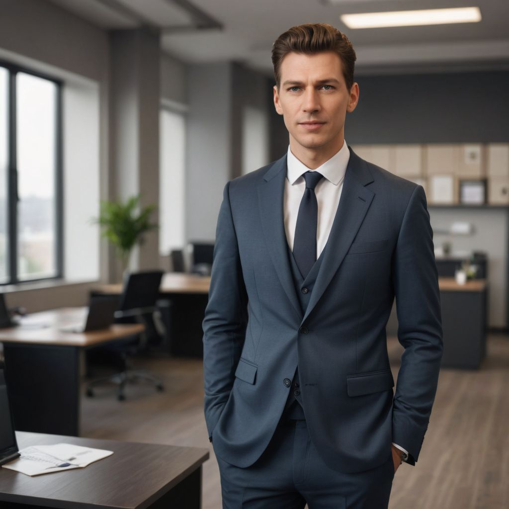 Suit in Office Photo Style