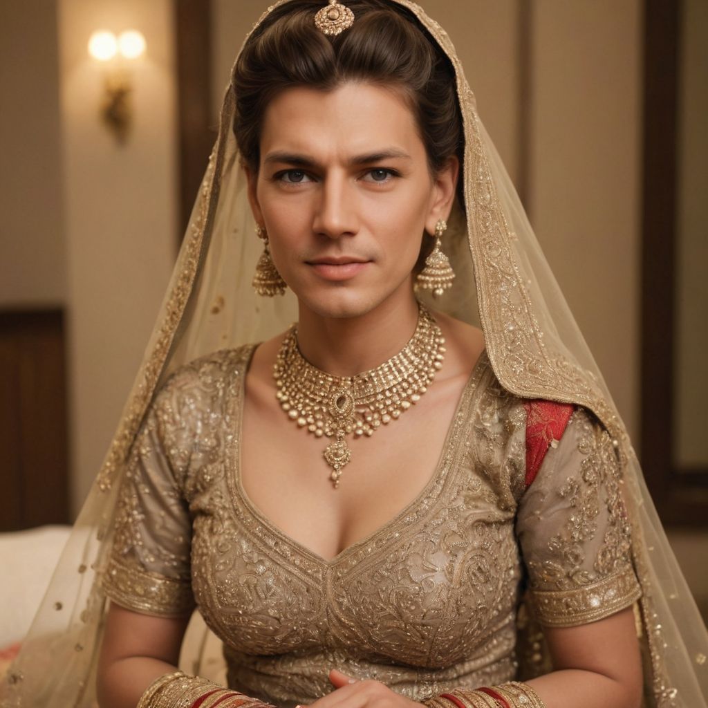 Wearing a Beautiful Lehenga and Full Bride Makeup Photo Style