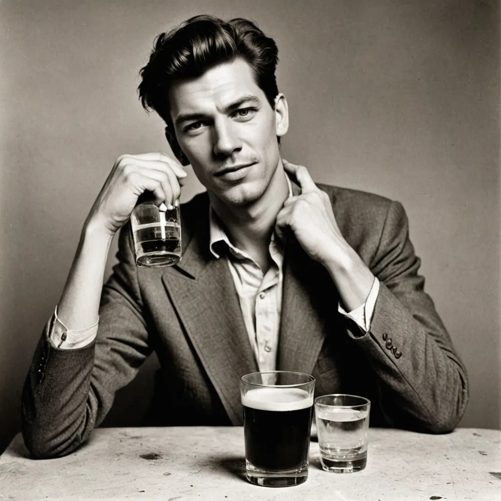 Dadaism Funny Photo of a Drunk Man with Caption Photo Style