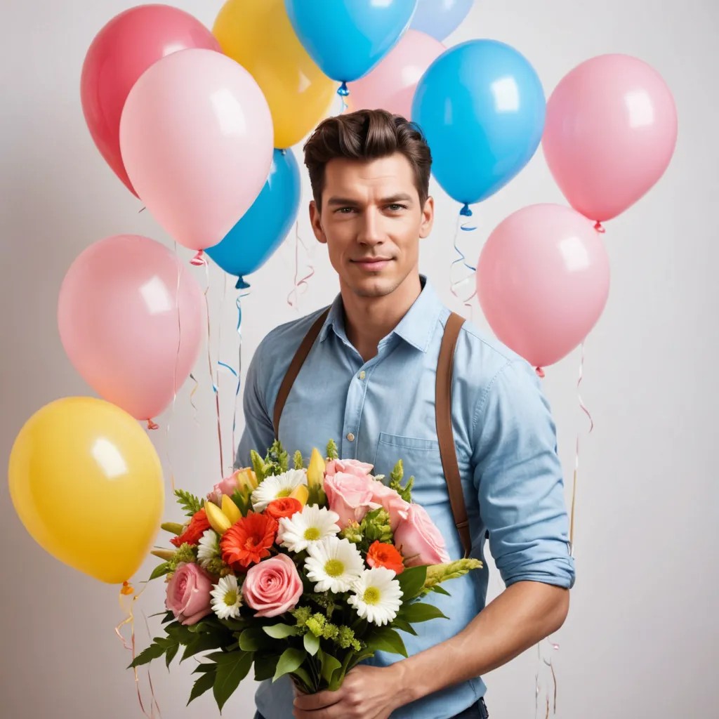 Converted Happy Birthday with Flowers and Balloons image