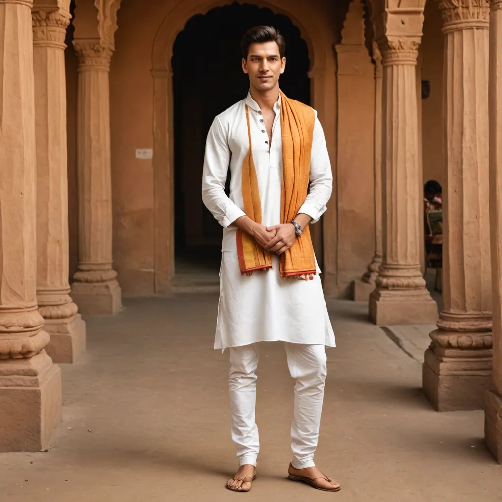 Indian in the Indian National Clothes Photo Style