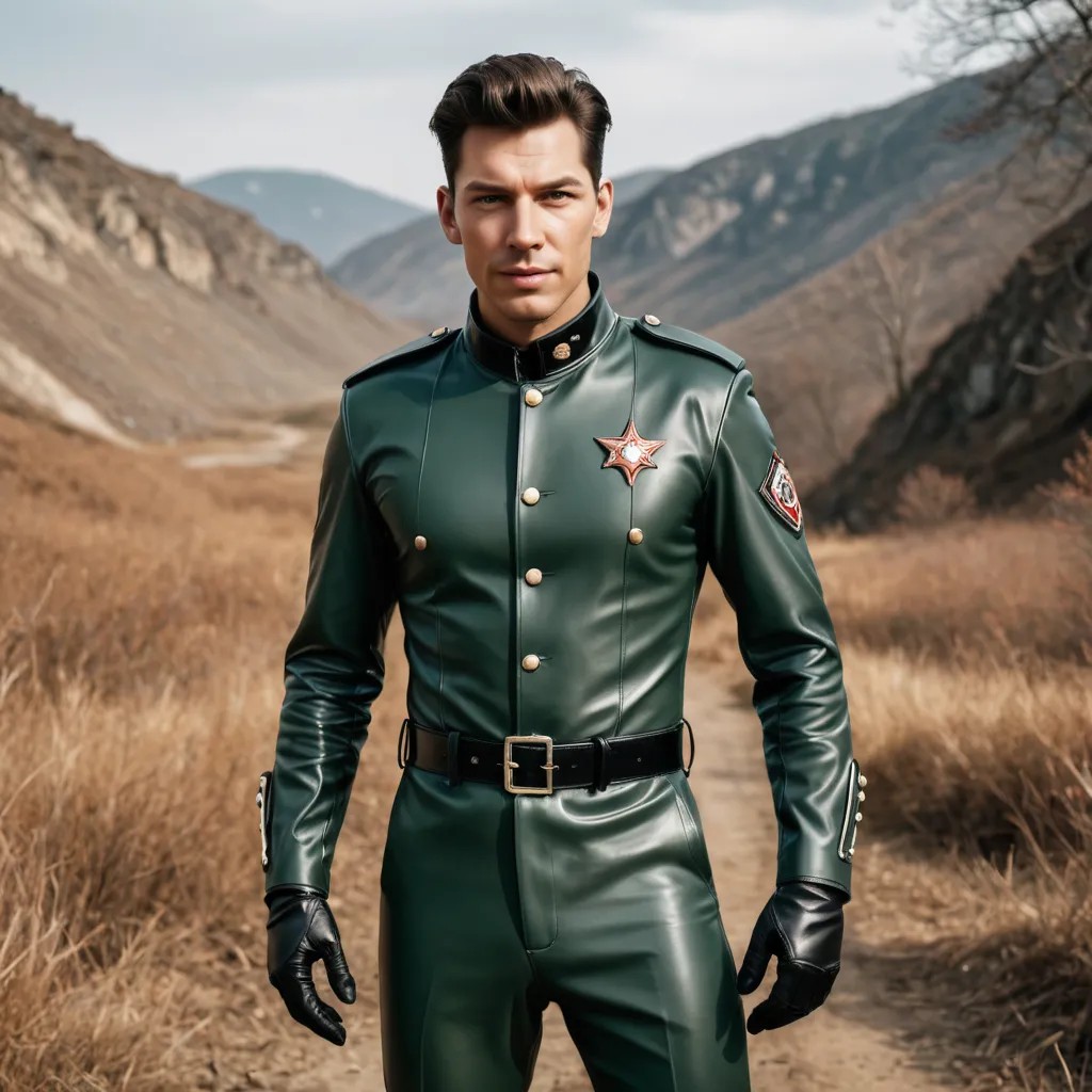 Latex Military Costume Photo Style