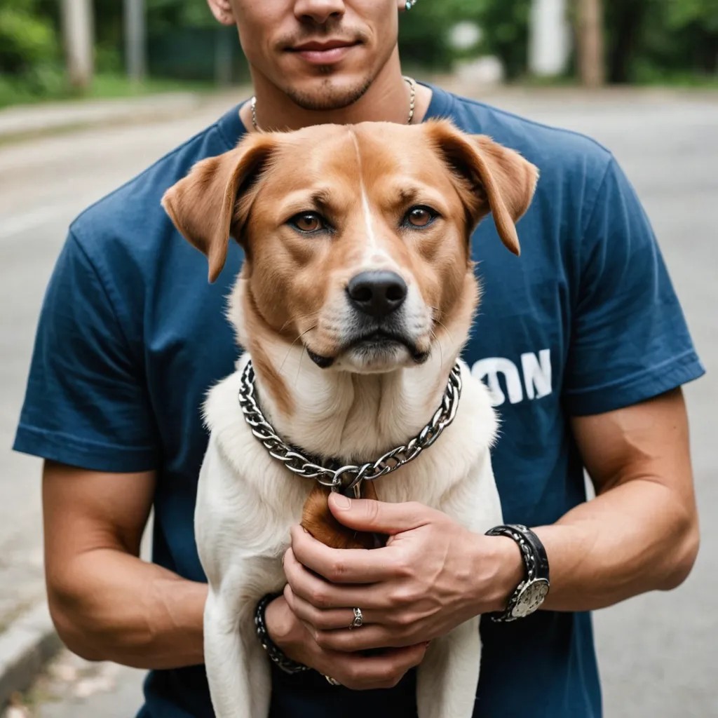 Real Picture I’m Holding a Dog Chain Photo Style