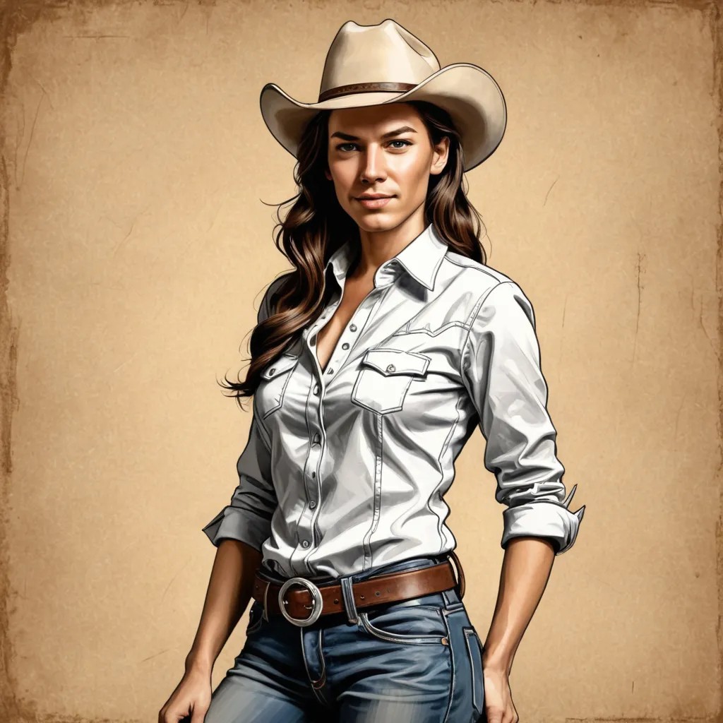 Sketch Cowgirl Photo Style