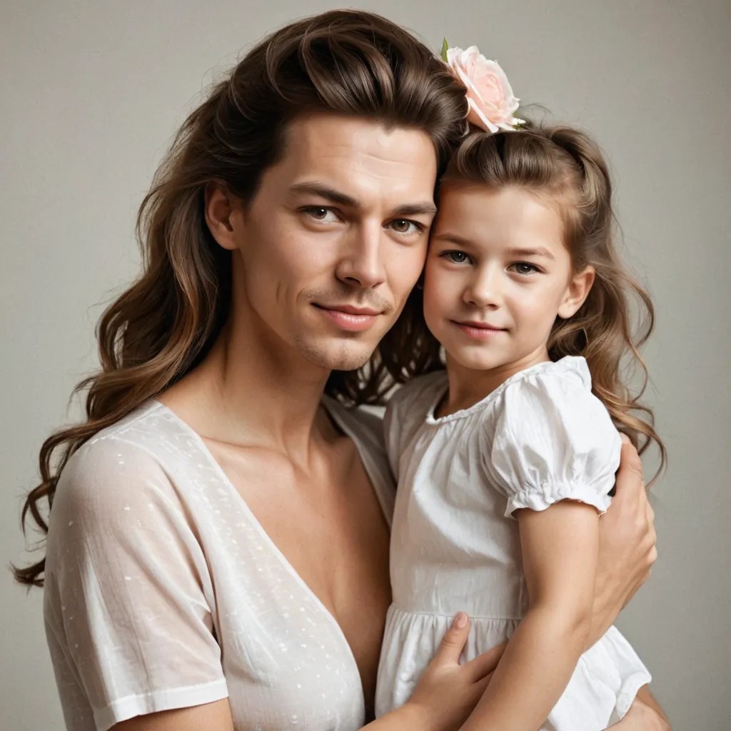 Young Mother and Little Girl Photo Style